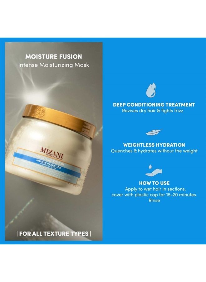 Mizani Moisture Fusion Intense Moisturizing Mask | Restores Hydration in Dry Curls & Coils | Moisturizies without Buildup | with Argan Oil and Honey | for Dry Hair | 16.9 Fl Oz