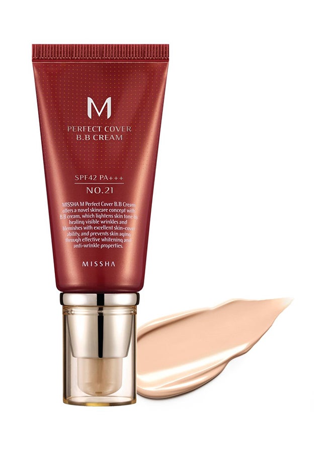 M Perfect Cover BB Cream With SPF42 PA+++ No. 21 Light Beige