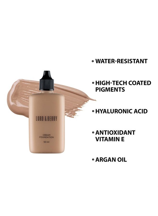 Lord & Berry CREAM FOUNDATION Fluid Foundation, Beige Nude ,1.69 Fl oz