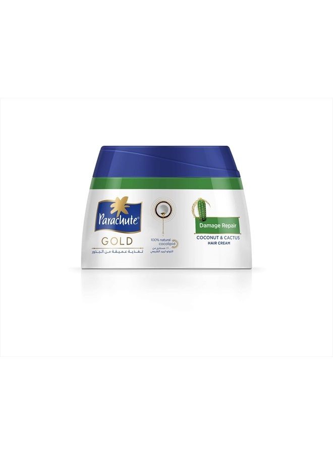 Gold Hair Cream Damage Repair - 4.7 fl.oz. (140ml) - Coconut & Cactus Hair Care Cream for Men