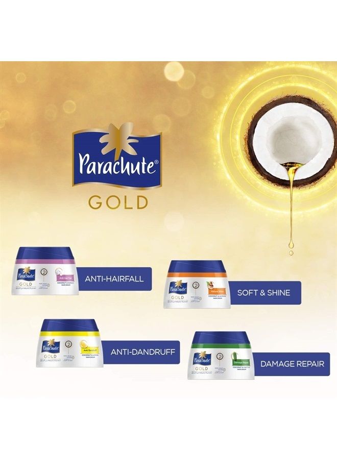 Gold Hair Cream Damage Repair - 4.7 fl.oz. (140ml) - Coconut & Cactus Hair Care Cream for Men