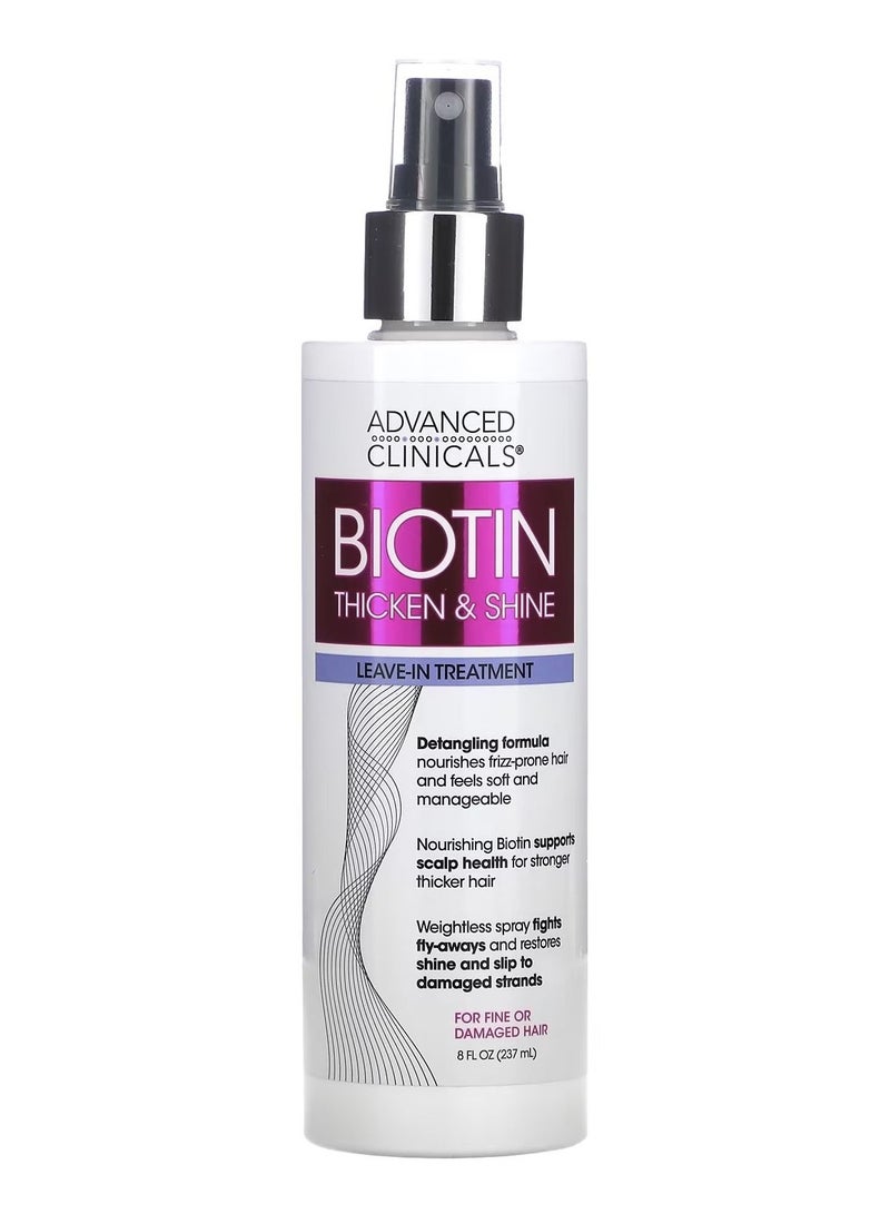 Advanced Clinicals Biotin Leave In Treatment 8 fl oz 237 ml