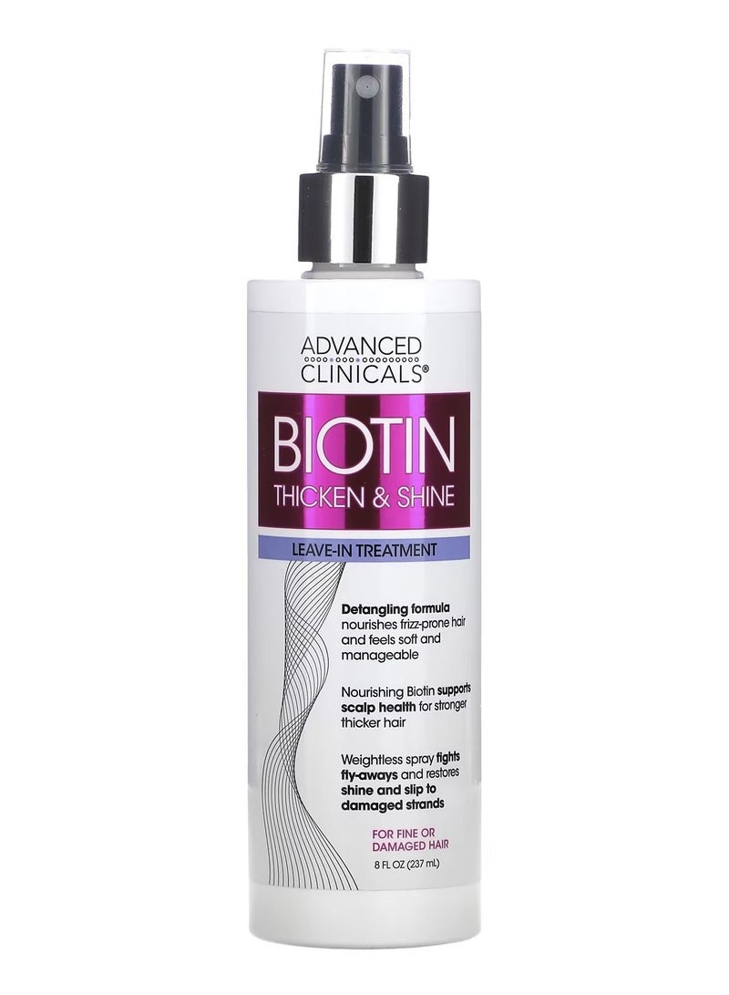 Advanced Clinicals Biotin Leave In Treatment 8 fl oz 237 ml
