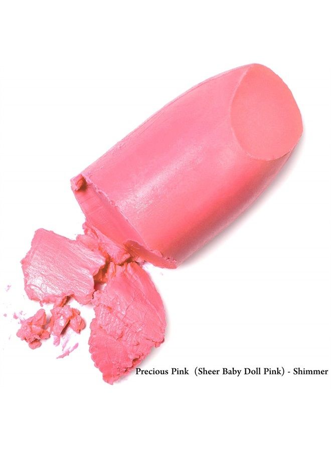 Natural Lipstick, Organic, Vegan, Gluten Free, Cruelty Free, Made in the USA, 0.15 oz. (Precious Pink)