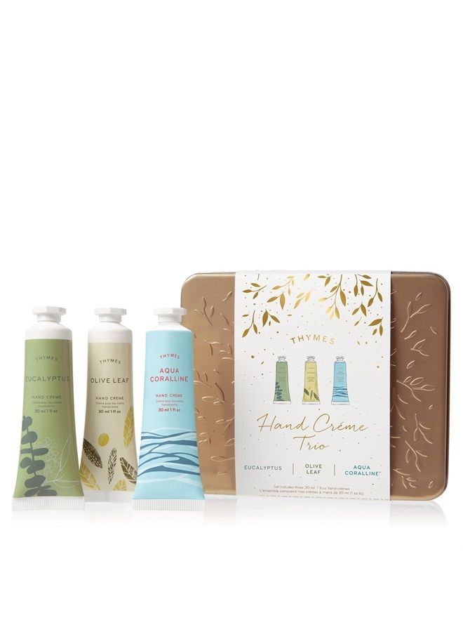 Hand Cream Trio Gift Set - Eucalyptus, Olive Leaf & Aqua Coralline - Body Skin Care Products with Vitamin E - Hand Moisturizer Set Includes Three Moisturizing Creams - 1 oz ea
