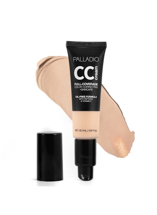 Fullcoverage Color Correction Cc Cream Oilfree With Peptides & Vitamin C Best For Correcting Redness And Uneven Skin Tone Buildable Foundation Coverage (Fair 10C Cool Undertone)