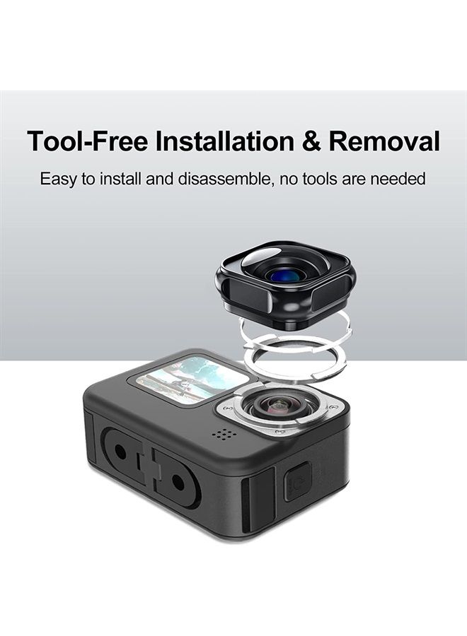 Max Lens Mod for GoPro Hero 11 Hero 10 Hero 9 with 155° Wide Angle Lens Adopt Anti-Skid and Waterproof Design, Replacement Lens for GoPro 10 9 Black Accessories