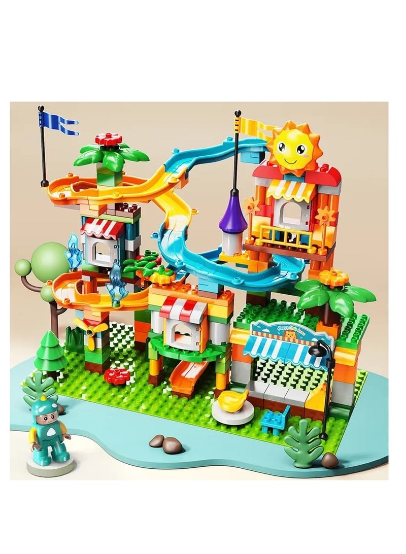 Cars Slide Building Set FL1640, 211 Big Blocks Gift Toy for Boys and Girls 3+ Years Old, Interactive and STEM Game To Enjoy and Learn With Family and Friends