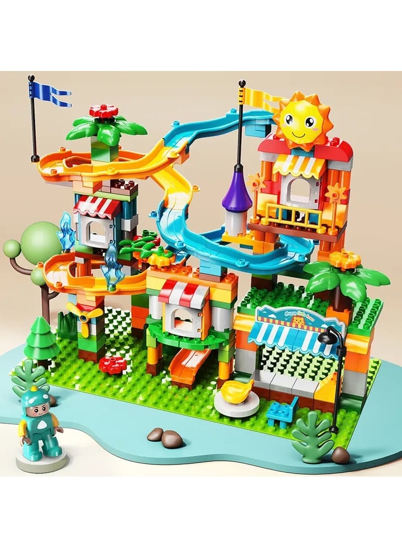 Cars Slide Building Set FL1640, 211 Big Blocks Gift Toy for Boys and Girls 3+ Years Old, Interactive and STEM Game To Enjoy and Learn With Family and Friends