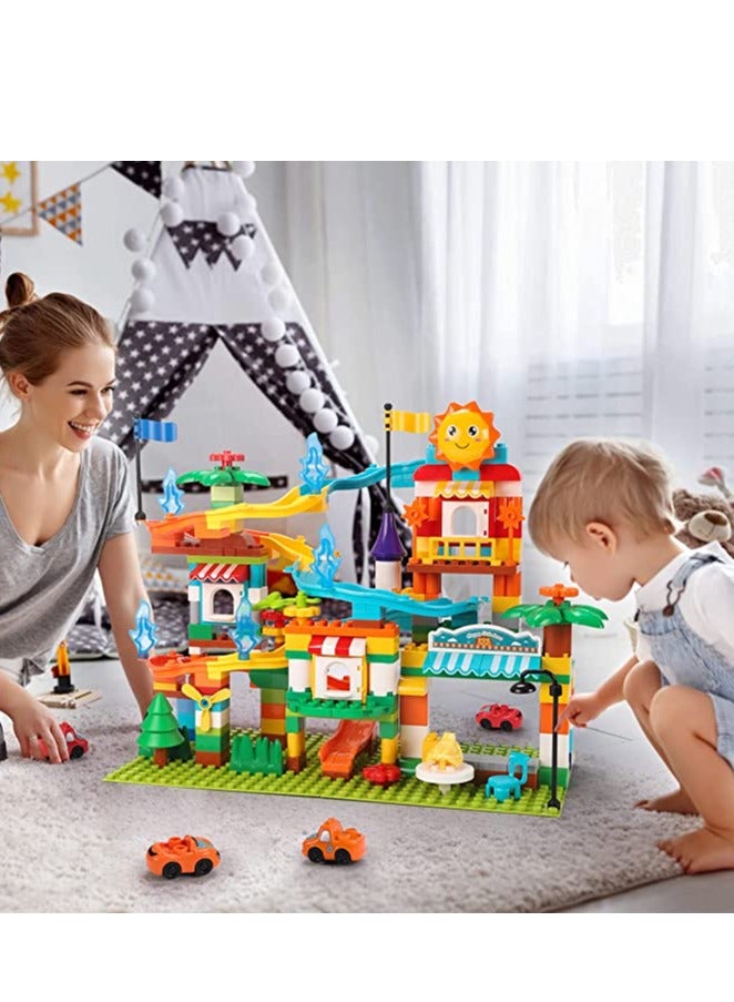 Cars Slide Building Set FL1640, 211 Big Blocks Gift Toy for Boys and Girls 3+ Years Old, Interactive and STEM Game To Enjoy and Learn With Family and Friends