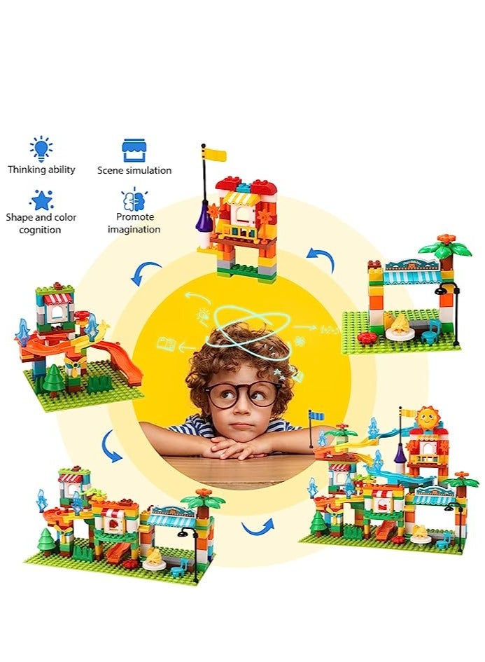 Cars Slide Building Set FL1640, 211 Big Blocks Gift Toy for Boys and Girls 3+ Years Old, Interactive and STEM Game To Enjoy and Learn With Family and Friends