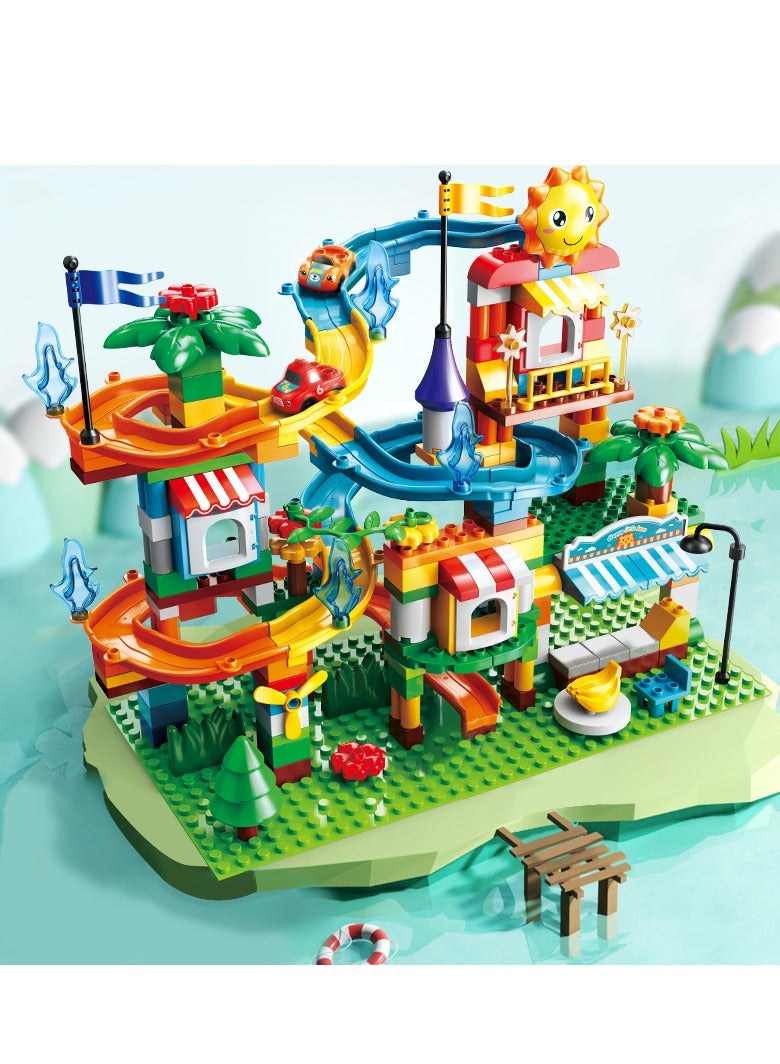 Cars Slide Building Set FL1640, 211 Big Blocks Gift Toy for Boys and Girls 3+ Years Old, Interactive and STEM Game To Enjoy and Learn With Family and Friends