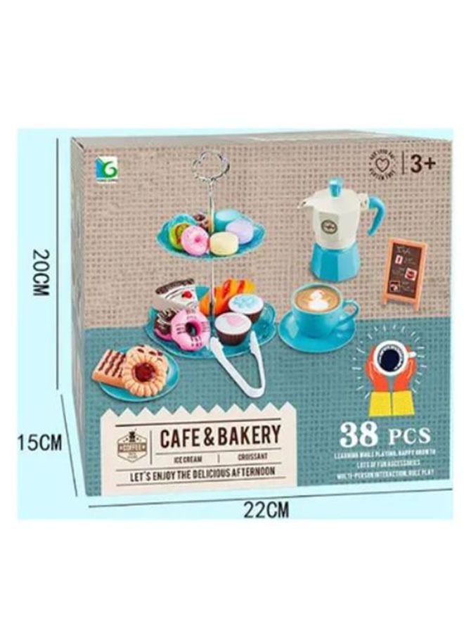 Kitchen Food Coffee Maker Afternoon Tea House Pretend Play Set Dessert Children's Playhouse Afternoon Tea Coffee Snack Set Baby Interactive Western Food Cake Kitchen Toys