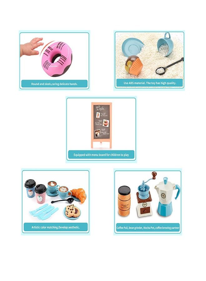 Kitchen Food Coffee Maker Afternoon Tea House Pretend Play Set Dessert Children's Playhouse Afternoon Tea Coffee Snack Set Baby Interactive Western Food Cake Kitchen Toys