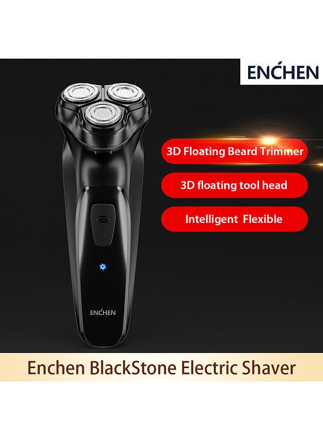 3D Electric Shaver BlackStone Electric Razor Beard Trimmer for men Support Rechargeable Black