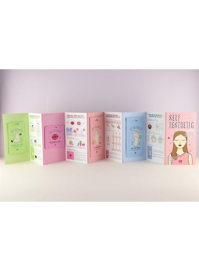 Korean Home Care Mask, Head to toe, Spa, Hand, Foot, Hair, Facial, Nose, Eye, Lip Care Mask, G9SKIN Self Aesthetic Home Care Mask Set, 8 Sheets