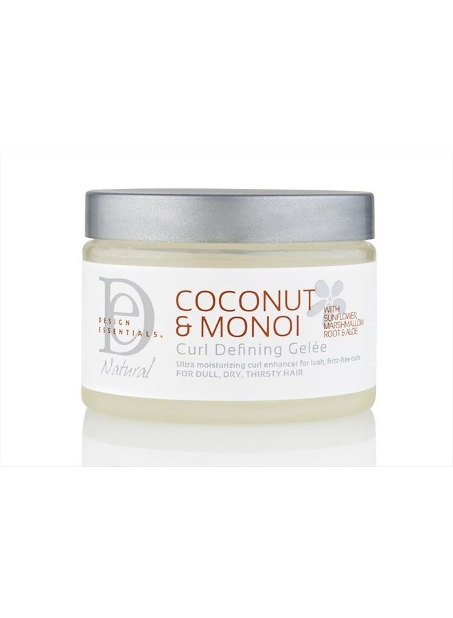 Natural Coconut & Monoi Curl Defining Gelee, with Sunflower, Marshmallow Root & Aloe, 12 Ounce