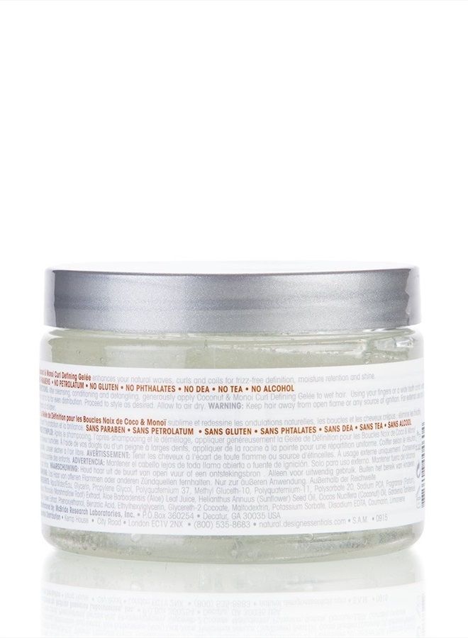 Natural Coconut & Monoi Curl Defining Gelee, with Sunflower, Marshmallow Root & Aloe, 12 Ounce