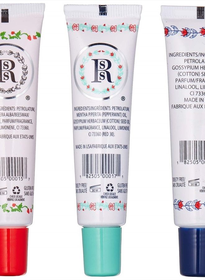 Tube 3 Pack: Smith's Rosebud Salve + Smith's Strawberry Lip Balm + Smith's Minted Rose Lip Balm