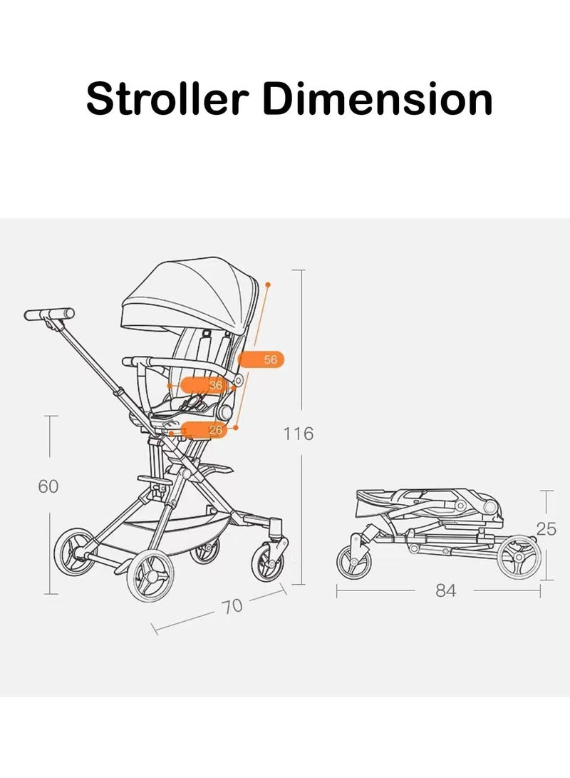 Lightweight Infant Stroller with Aluminum Frame fordable for Newborn Baby