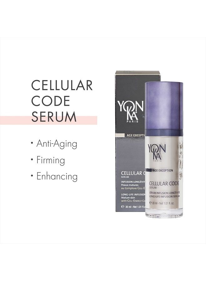 Yon-Ka Cellular Code Serum (30 ml) Anti-Aging Face Serum, Firm Skin and Soften Appearance of Wrinkles with Cell-Energy Natural Youth Complex, Paraben-Free