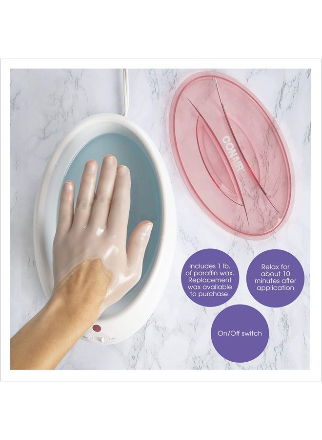 True Glow by Conair Thermal Paraffin Spa Moisturizing Wax Treatment, Includes 1lb. Paraffin Wax, Pink