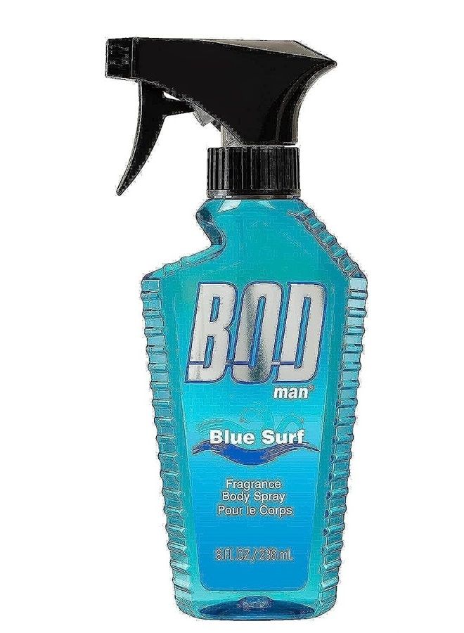 BOD Man Fragrance Body Spray, Blue Surf, 8 Fluid Ounce