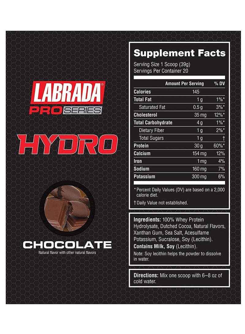 Pro Series Hydro 100% Hydrolyzed Whey Protein Isolate 1.72 lbs Chocolate