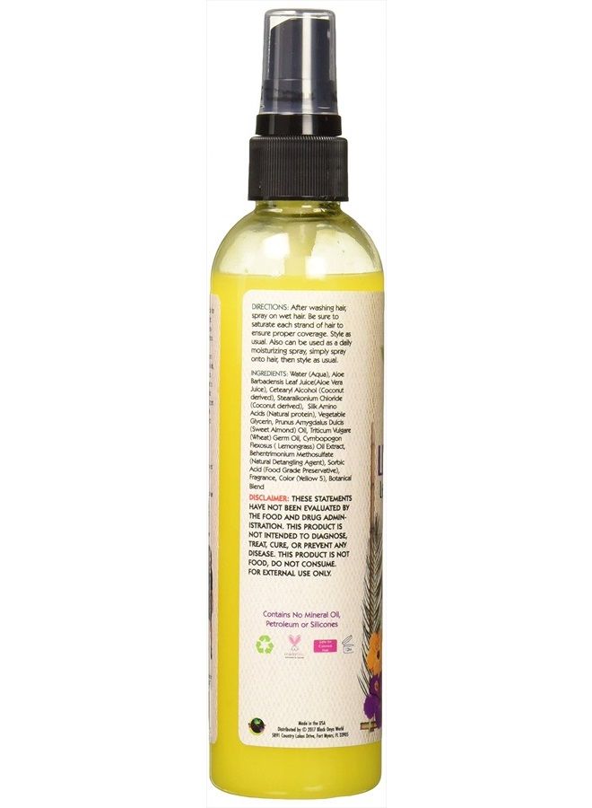Lemongrass Leave In Conditioner Natural Silk Amino Acid, Aloe Vera Juice, Lemongrass Oil 8 Ounce