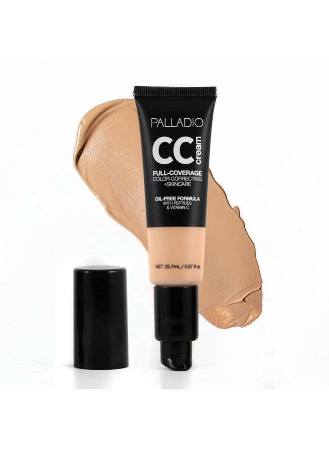 Fullcoverage Color Correction Cc Cream Oilfree With Peptides & Vitamin C Best For Correcting Redness And Uneven Skin Tone Buildable Foundation Coverage (Med 30N Neutral Undertone)