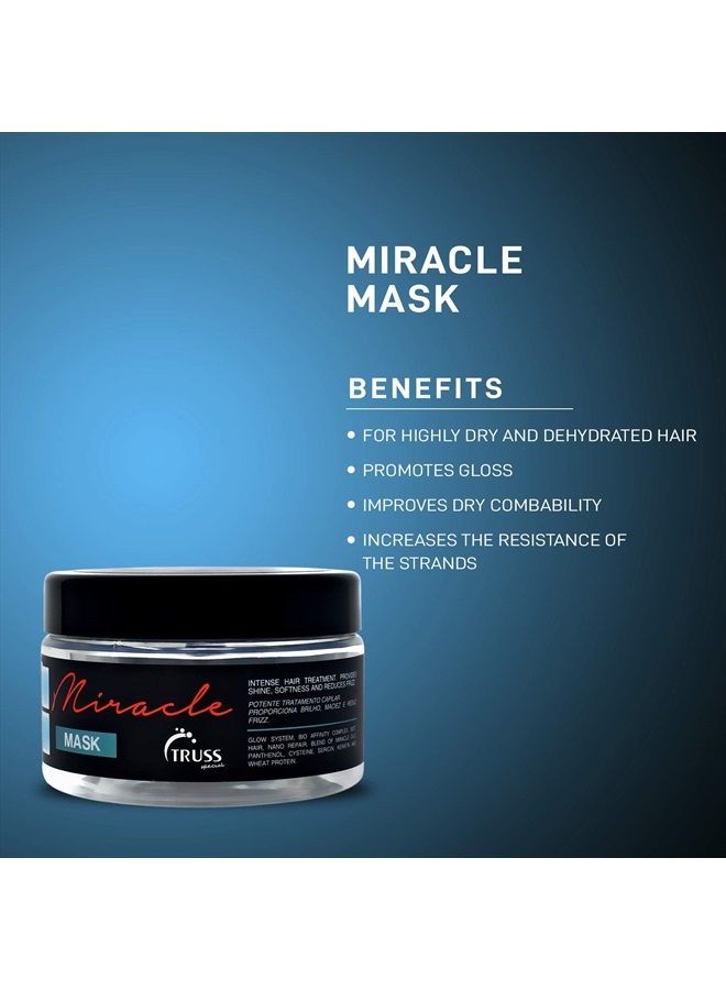 Professional Miracle Mask - Intensive Moisture; Protein Infused; Keratin Conditioning Hair Mask - Repair Conditioner; Reconstructor; Detangler; Anti-Frizz; Repairs Dry; Damaged Hair