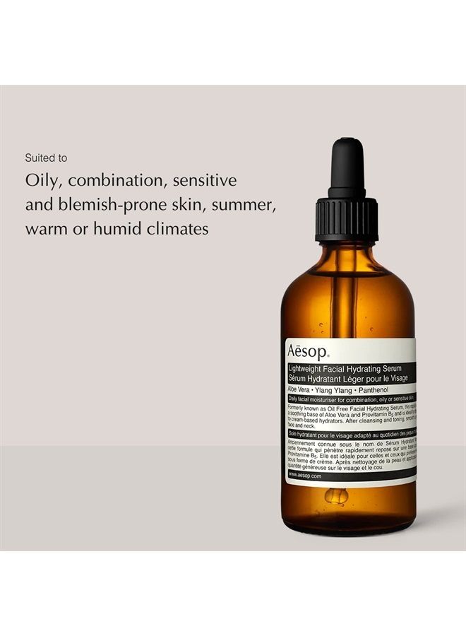 Lightweight Facial Hydrating Face Serum | 100mL/3.4 oz Anti Aging Serum for Face | Hydrating Serum for All Skin Types | Paraben-Free, Cruelty-Free & Vegan Face Serum