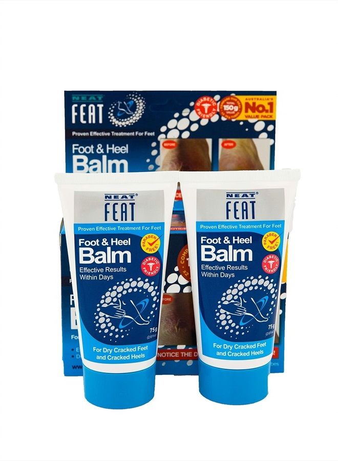 Foot and Heel Balm Twin Pack, Moisturizing Foot Cream, Dry & Cracked Skin on Heels and Feet, 5.2 Fl Oz, Pack of 2