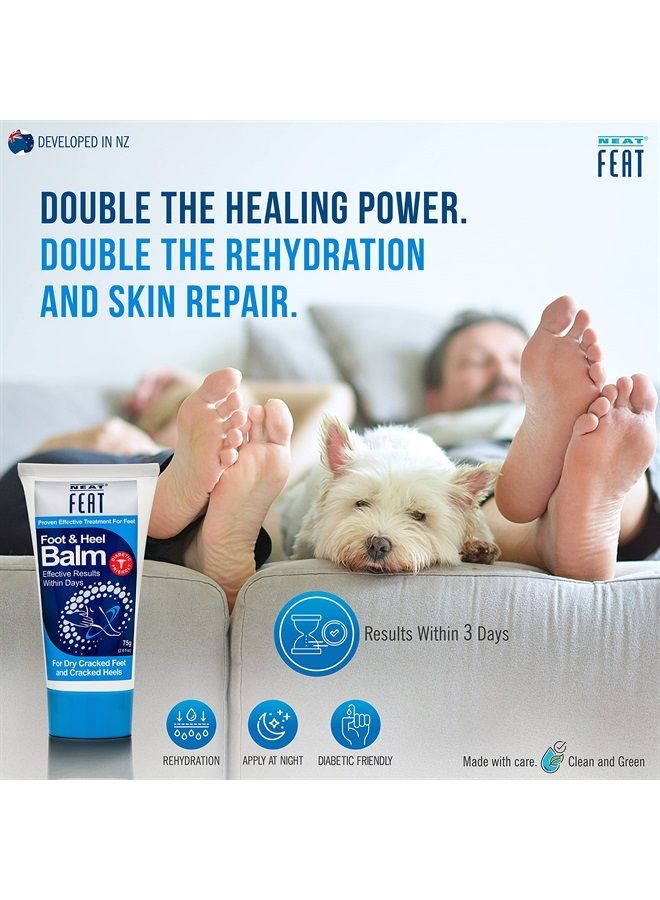 Foot and Heel Balm Twin Pack, Moisturizing Foot Cream, Dry & Cracked Skin on Heels and Feet, 5.2 Fl Oz, Pack of 2