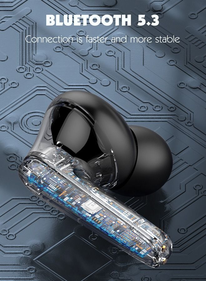 T01 Pro TWS In-Ear Earphones Wireless Earbuds With Replacement Eartips And Protective Case Standard Version Black