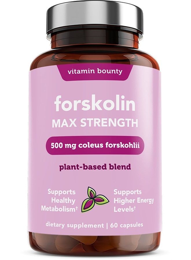 Forskolin Max Strength - Forskolin Extract, Forskolin Supplement, Forskohlii Coleus Supplement, Coleus Forskohlii Extract, Plant Based, Non GMO - 60 Capsules