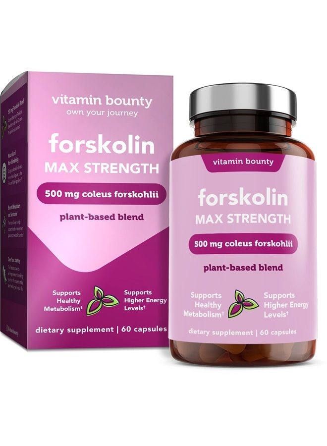 Forskolin Max Strength - Forskolin Extract, Forskolin Supplement, Forskohlii Coleus Supplement, Coleus Forskohlii Extract, Plant Based, Non GMO - 60 Capsules