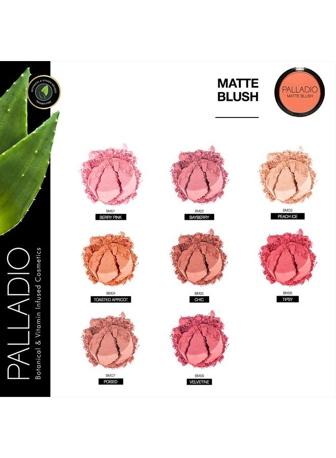 Matte Blush, Brushes onto Cheeks Smoothly, Soft Matte Look and Even Finish, Flawless Velvety Coverage, Effortless Blending Makeup, Flatters the Face, Convenient Compact, Velvetine