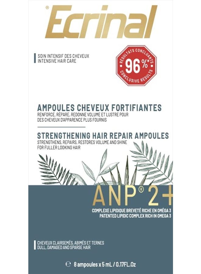 ECRINAL ANP2+ Hair Vials - Highly Concentrated Serum for Hair Loss Prevention and Hair Growth - Revitalizes and Fortifies Hair - Suitable for All Hair Types