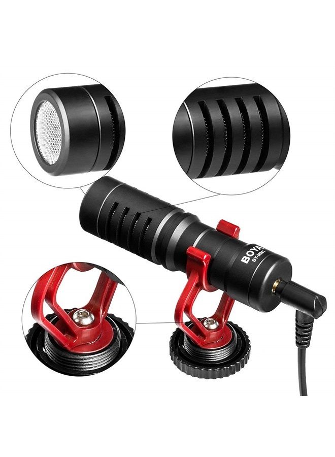 BY-MM1 Shotgun Video Microphone, Universal Compact On-Camera Mini Recording Mic, Directional Condenser for DSLR, Camcorder, iPhone, Android Smartphones, Mac, Tablet