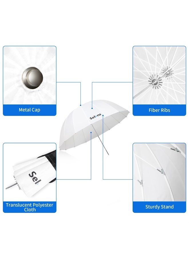 41inch/104cm Diameter White Translucent Reflective Lighting Umbrella for Photo Video Studio, Lighting Diffuser