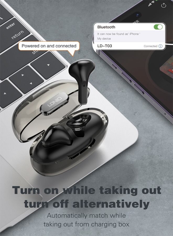 TWS Bluetooth 5.0 In-Ear Earbuds With Charging Case Black