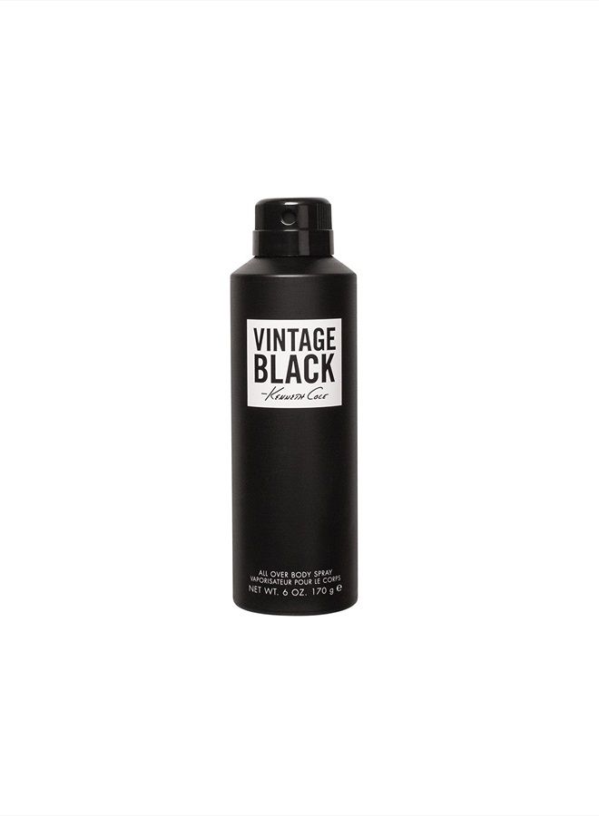 Vintage Black Body Spray for Men, 6.0 Fl. Oz.