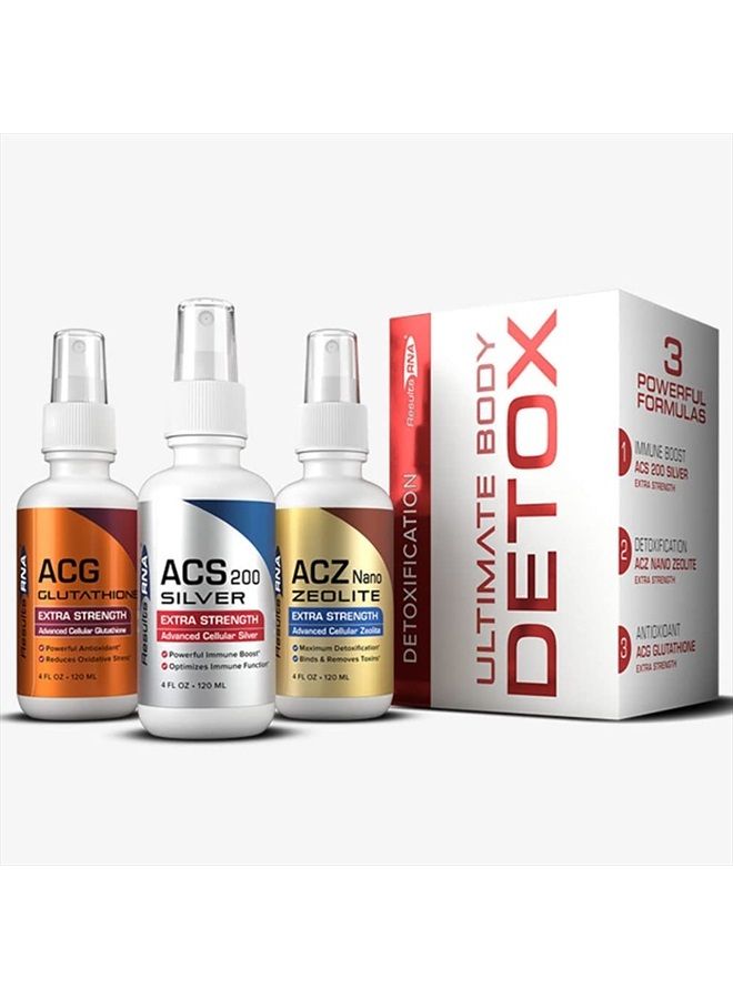 –Ultimate Body Detox Extra Strength System – ACS 200 Silver/ACZ Zeolite/ACG Glutathione Detoxify, Boost Immunity & Reduce Oxidative Stress