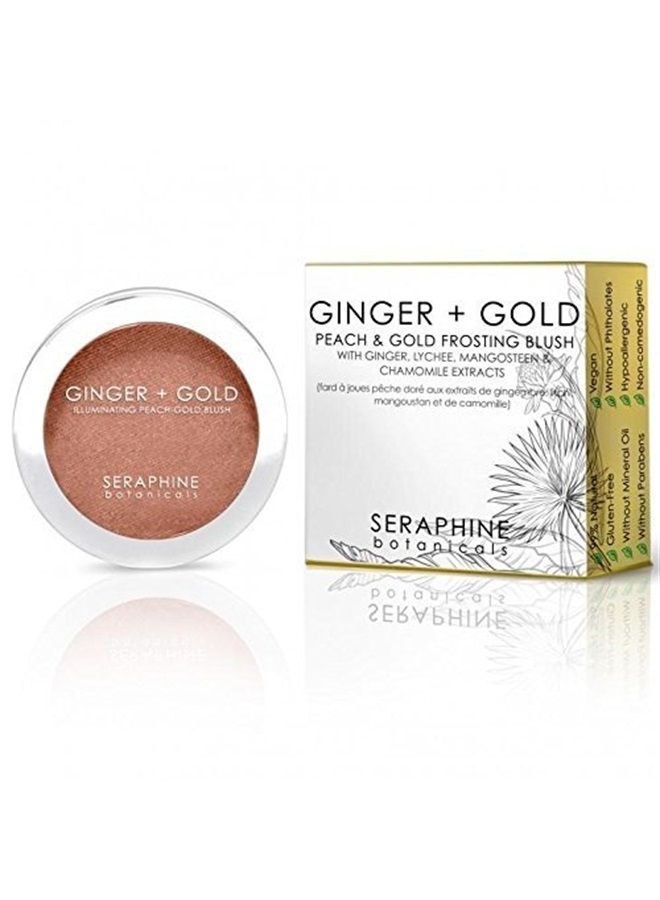 Ginger + Gold Illuminating Peach Frosting Blush - Vegan Cheek Color 0.11 oz