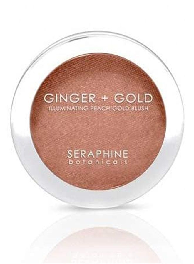 Ginger + Gold Illuminating Peach Frosting Blush - Vegan Cheek Color 0.11 oz