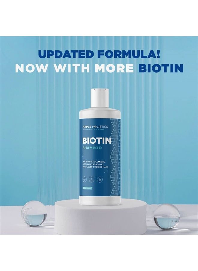 Biotin Hair Shampoo for Thinning Hair - Volumizing Biotin Shampoo for Men and Womens Dry Damaged Hair - Sulfate Free Shampoo with Biotin and Moisturizing Essential Oils over 95% Natural Derived