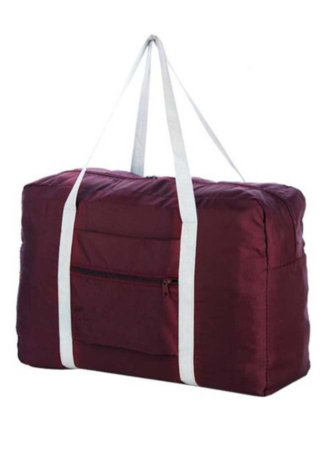 Waterproof Multi-Functional Foldable Travel Duffel Bag Maroon/White