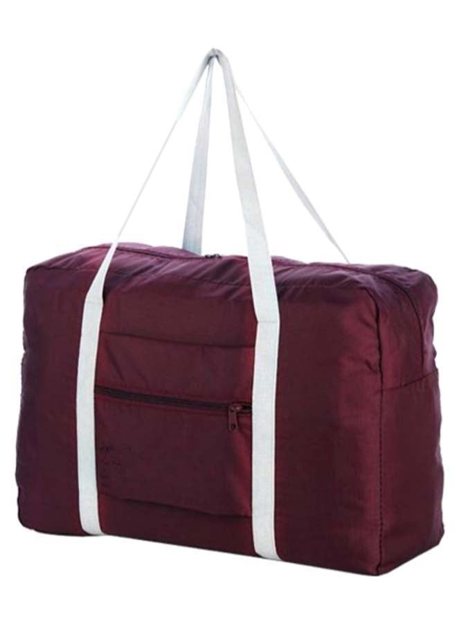 Waterproof Multi-Functional Foldable Travel Duffel Bag Maroon/White