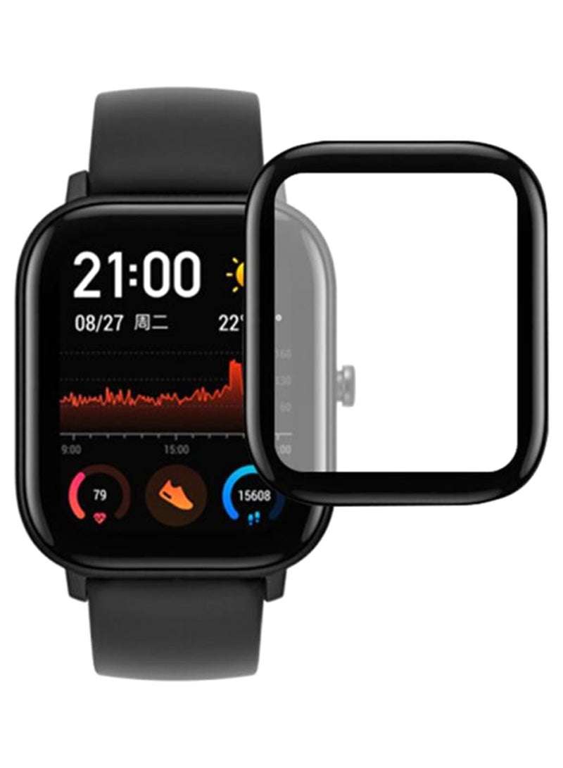 Full Coverage Curved Screen Protector For Amazfit GTS Black/Clear